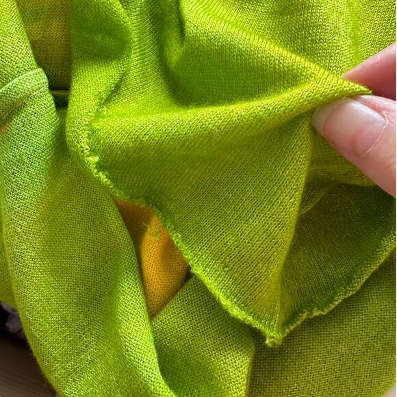 The Elder Statesmen Rainbow Tie Dye Machine Cut Sleeves & Hem Round Neck Sweater - Picture 8 of 11